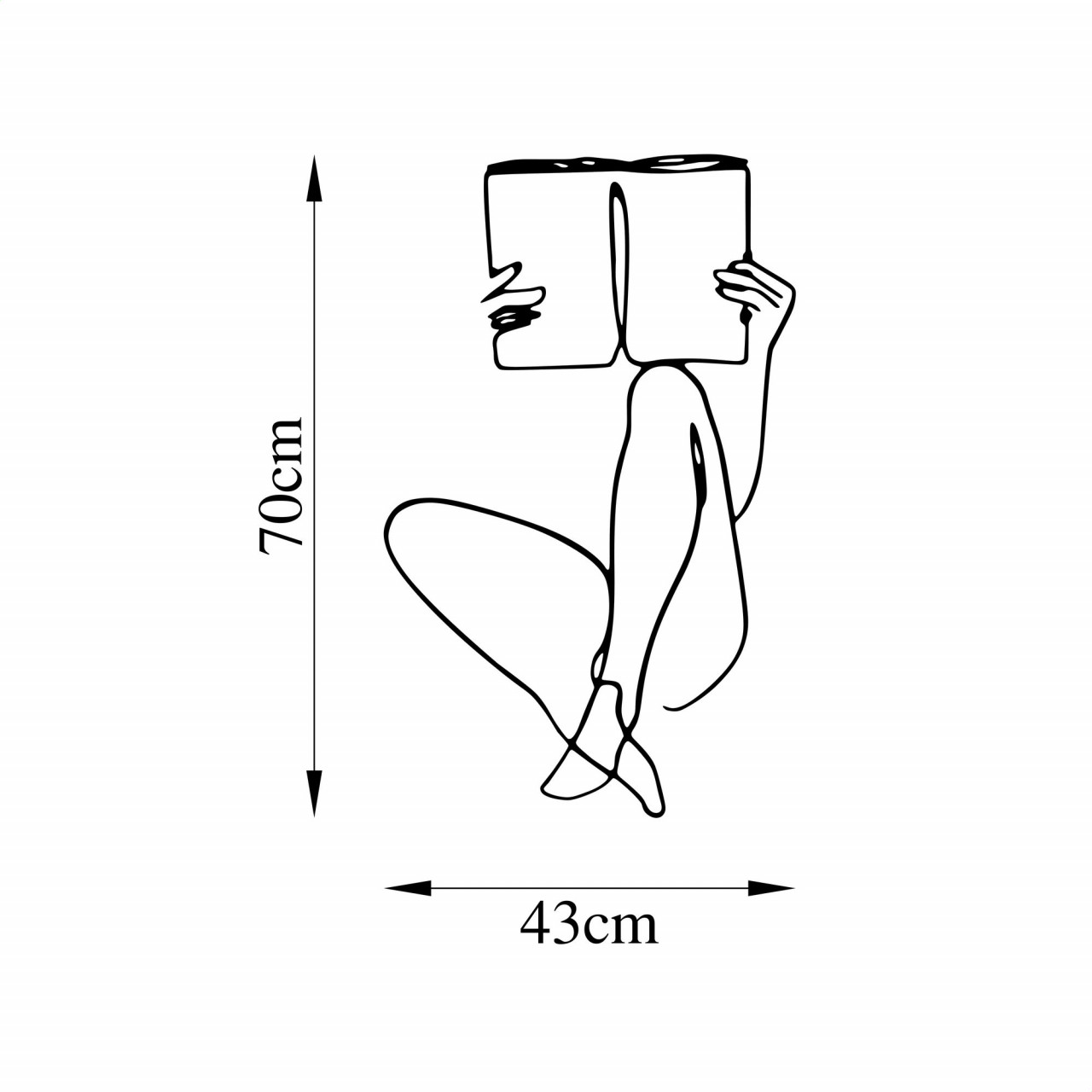 Poze Accesoriu decorativ de perete metalic Book Reading - 494