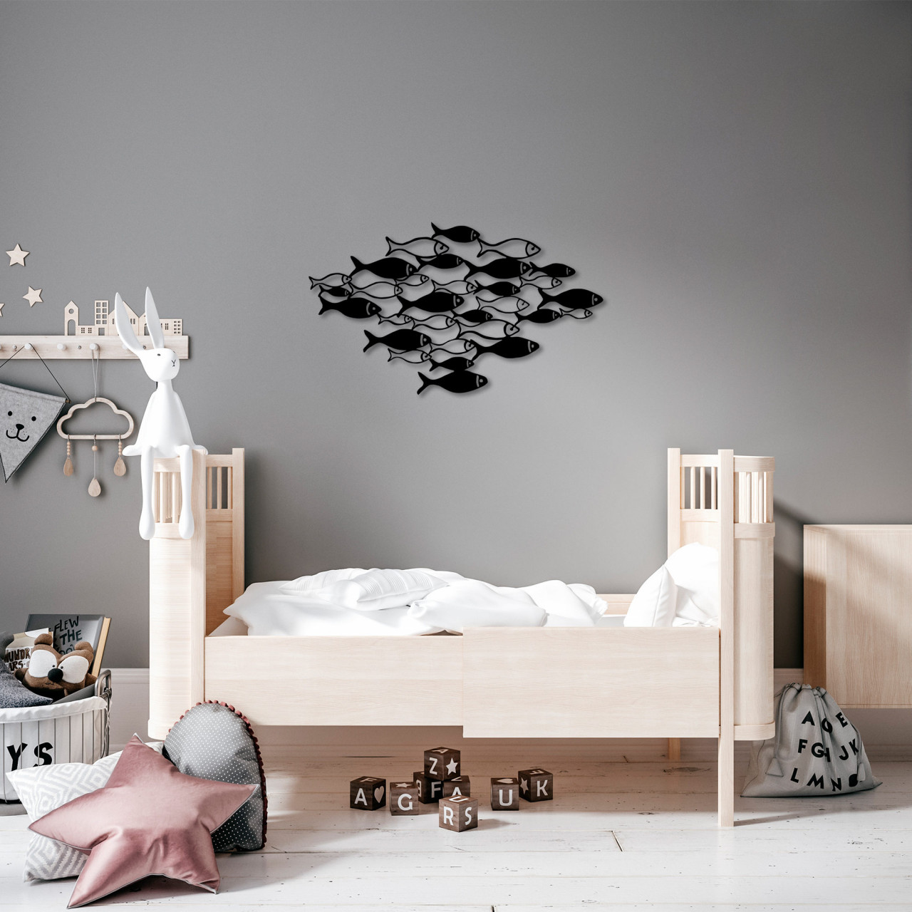 Poze Accesoriu decorativ de perete metalic Fishes - 276