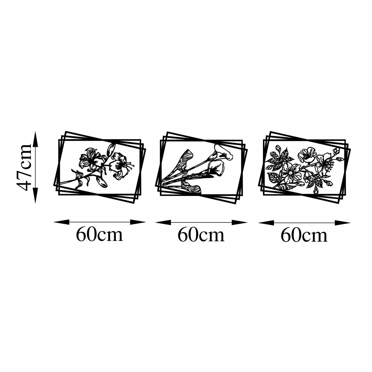 Poze Accesoriu decorativ de perete metalic Flowers 2 - 514