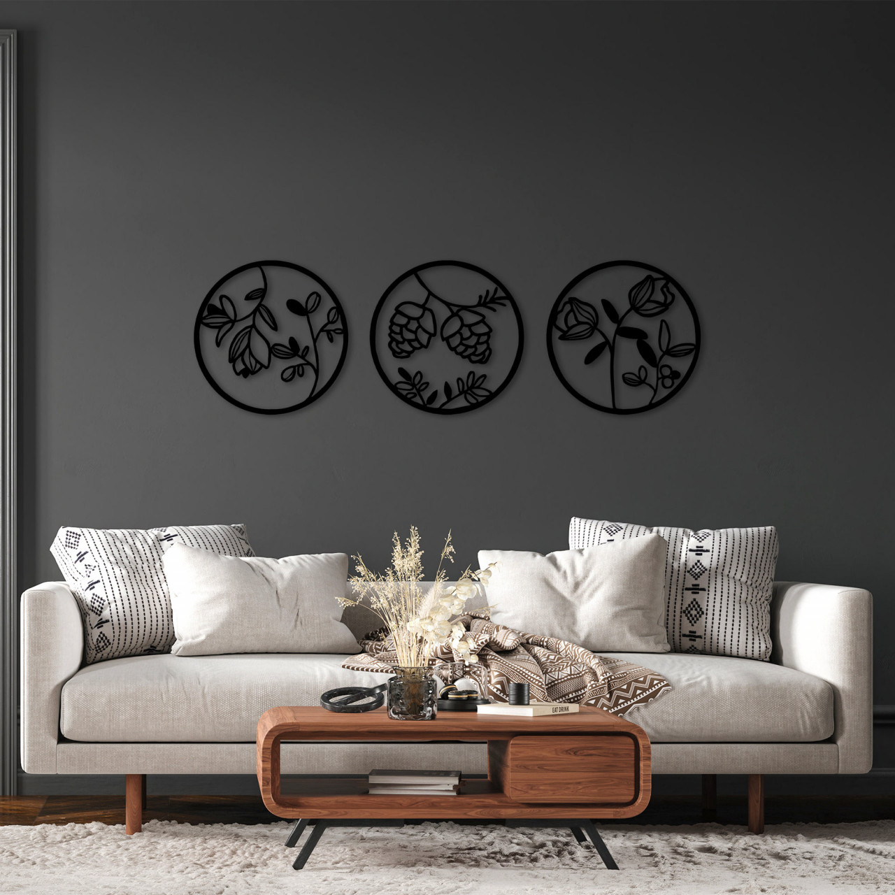 Poze Accesoriu decorativ de perete metalic Flowers - 305 L