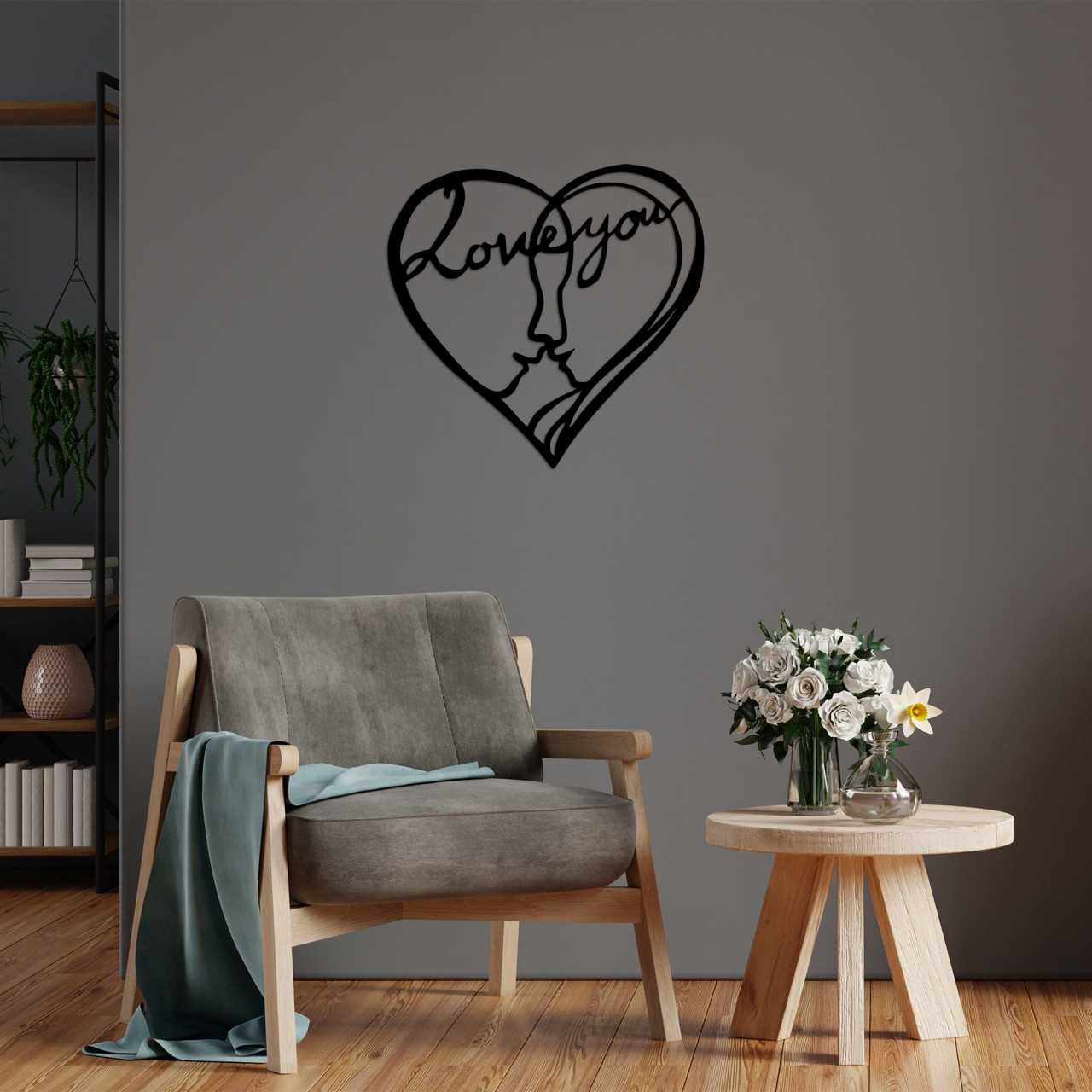 Poze Accesoriu decorativ de perete metalic I Love You