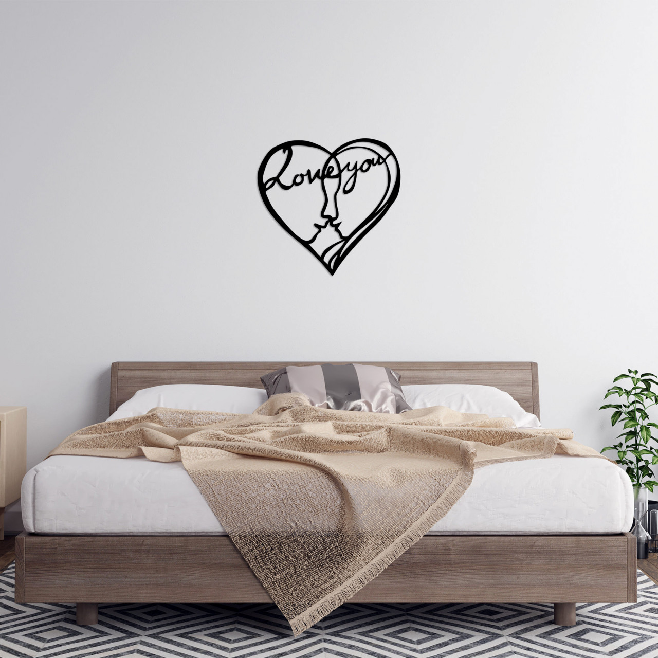 Poze Accesoriu decorativ de perete metalic I Love You