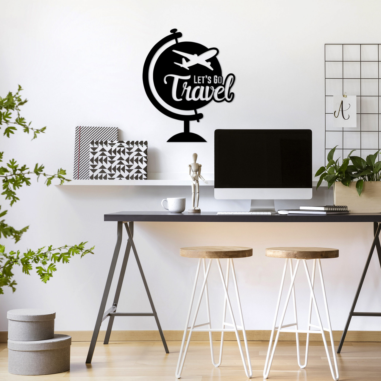 Poze Accesoriu decorativ de perete metalic Let'S Go Travel - 492
