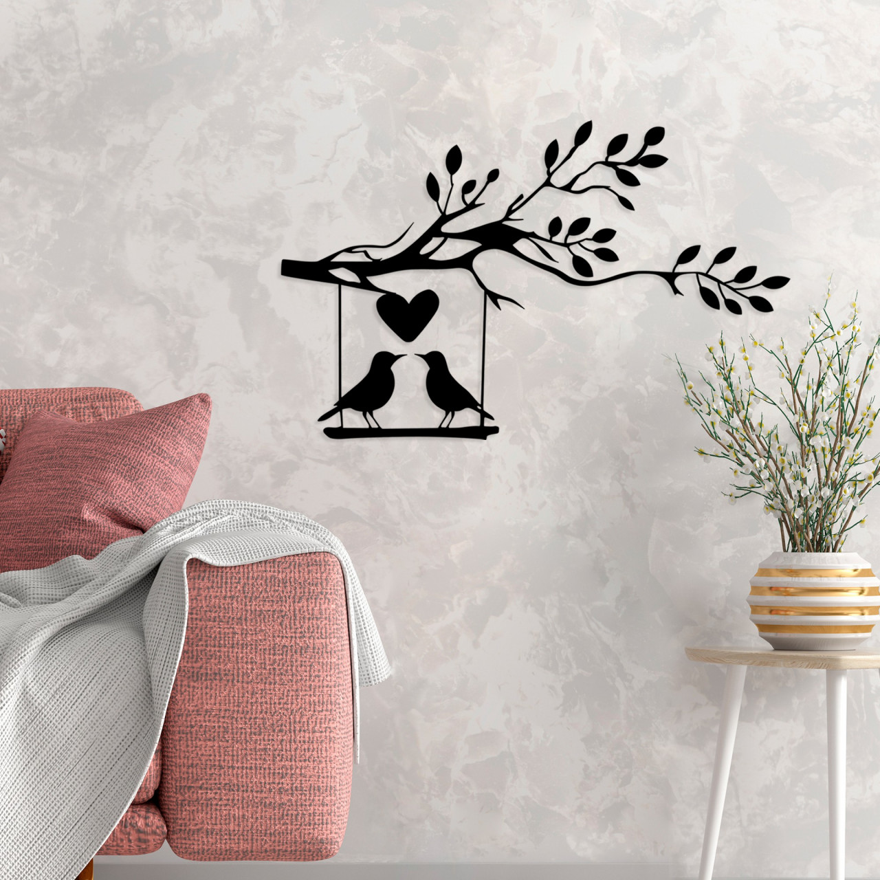 Poze Accesoriu decorativ de perete metalic Love of birds