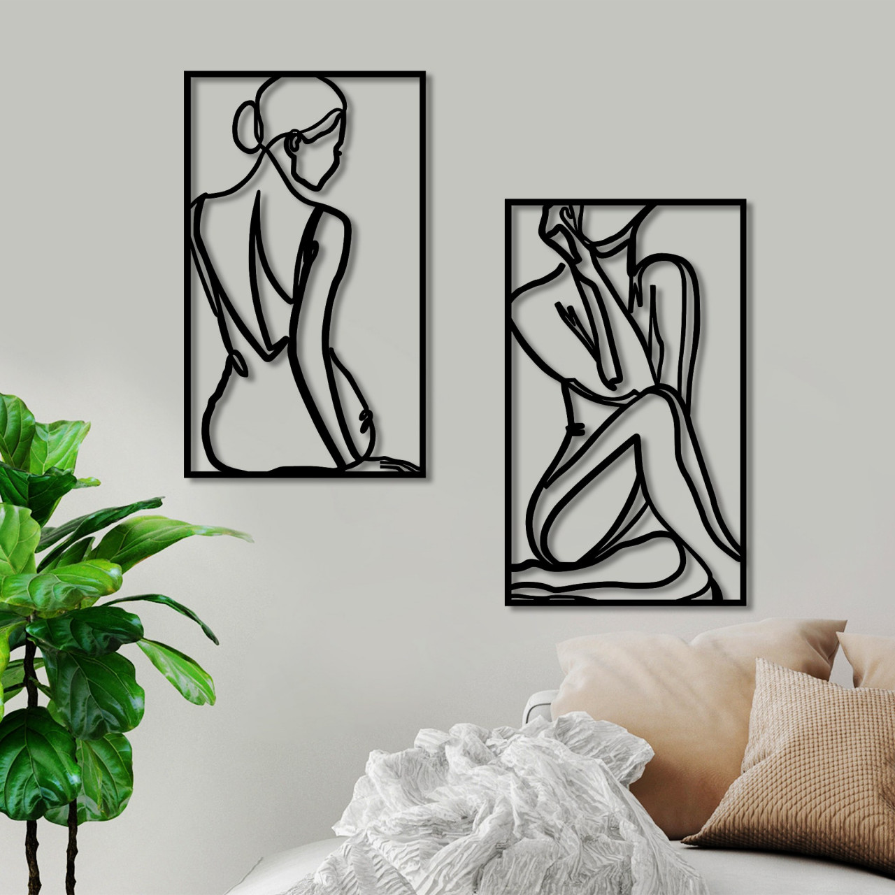 Poze Accesoriu decorativ de perete metalic Minimalist Female Body