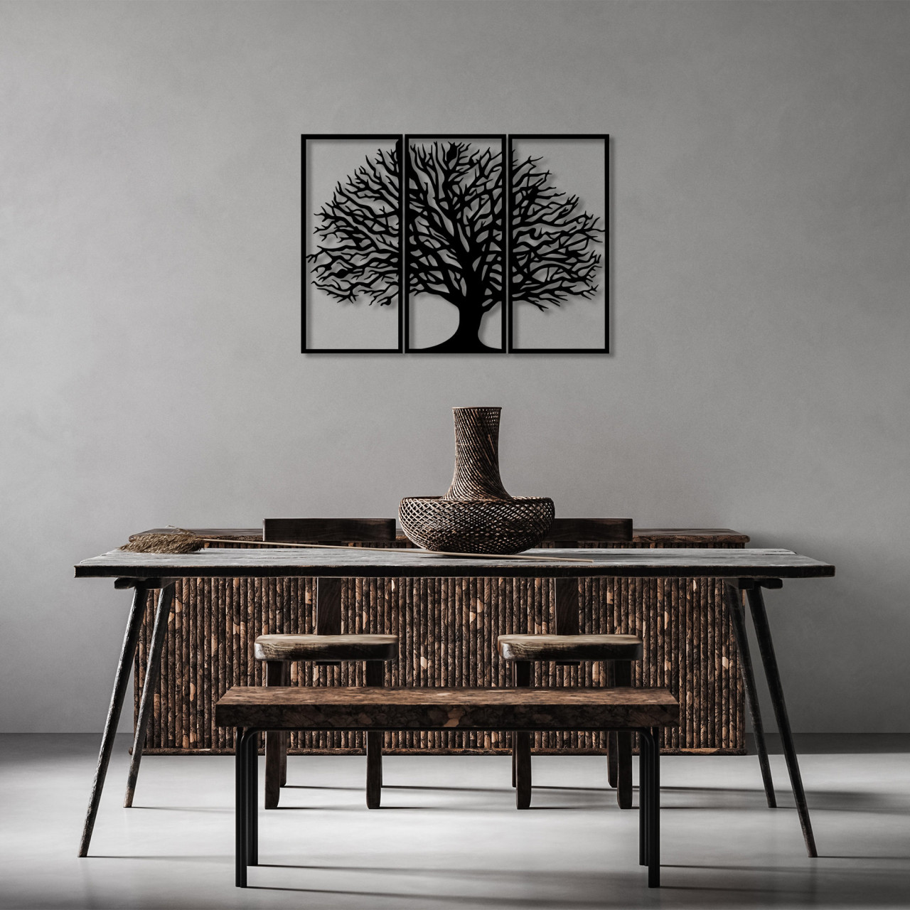 Poze Accesoriu decorativ de perete metalic Monumental Tree - 308