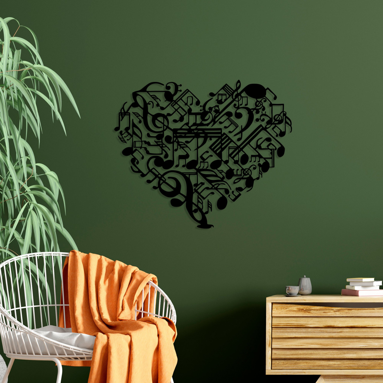 Poze Accesoriu decorativ de perete metalic Musical Heart