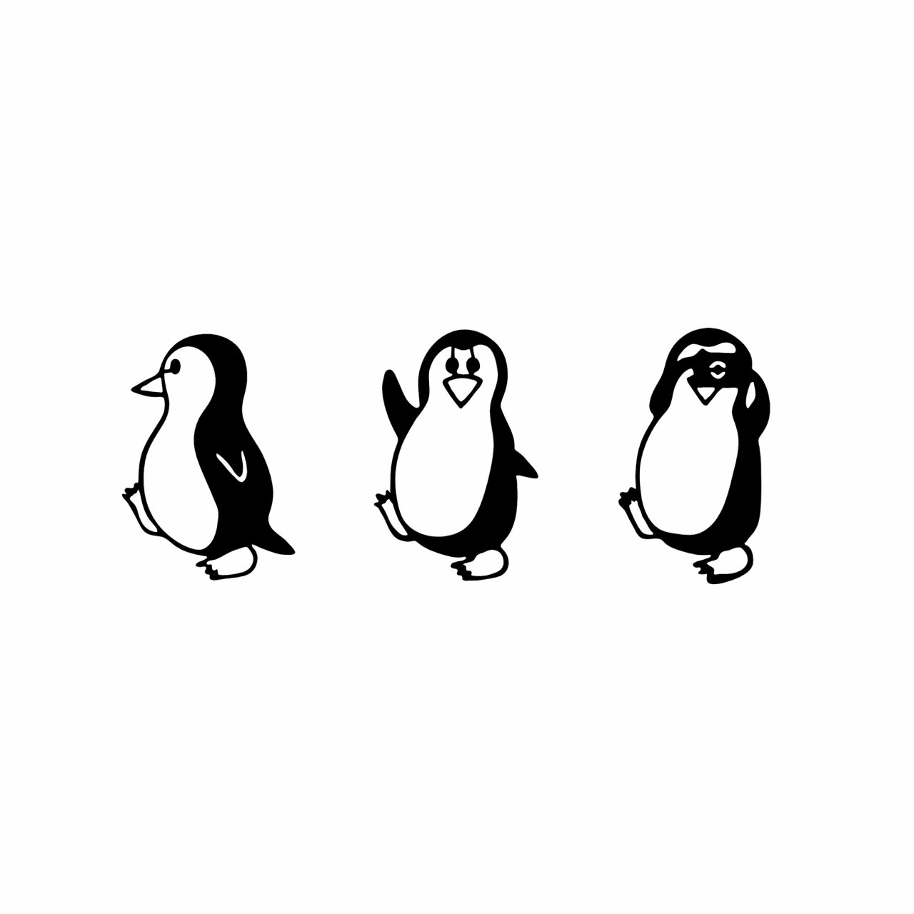 Poze Accesoriu decorativ de perete metalic Penguins - 297