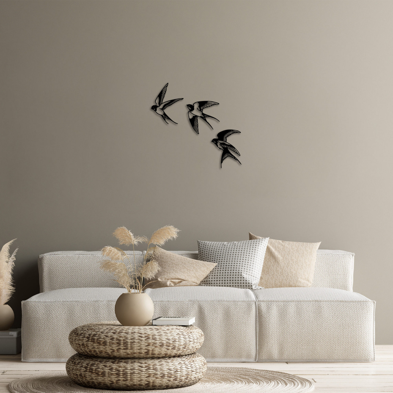 Poze Accesoriu decorativ de perete metalic Swallows - 294