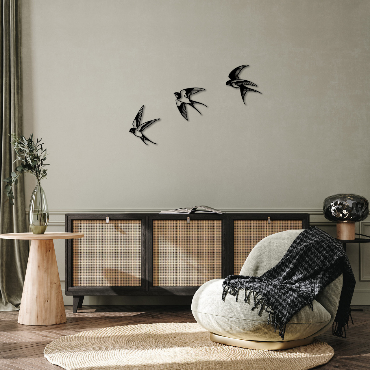 Poze Accesoriu decorativ de perete metalic Swallows - 294