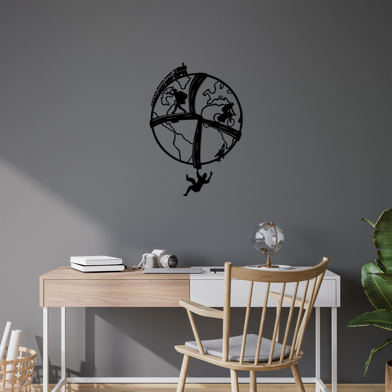 Poze Accesoriu decorativ de perete metalic Travel The World - 526