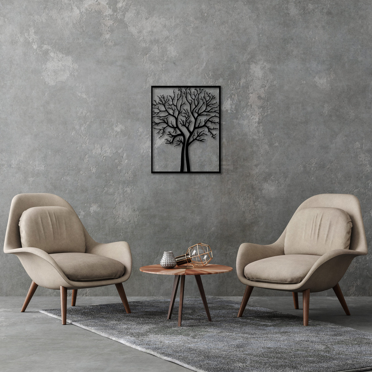 Poze Accesoriu decorativ de perete metalic Tree - 267