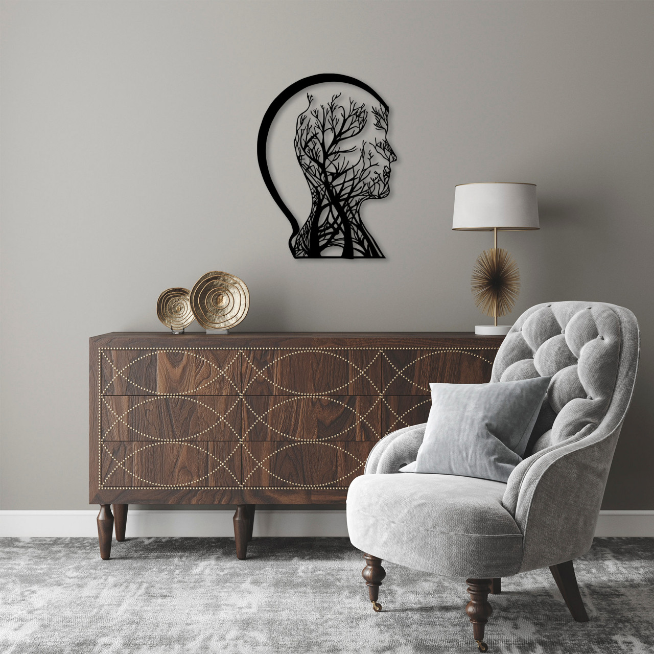 Poze Accesoriu decorativ de perete metalic Tree Man - 322