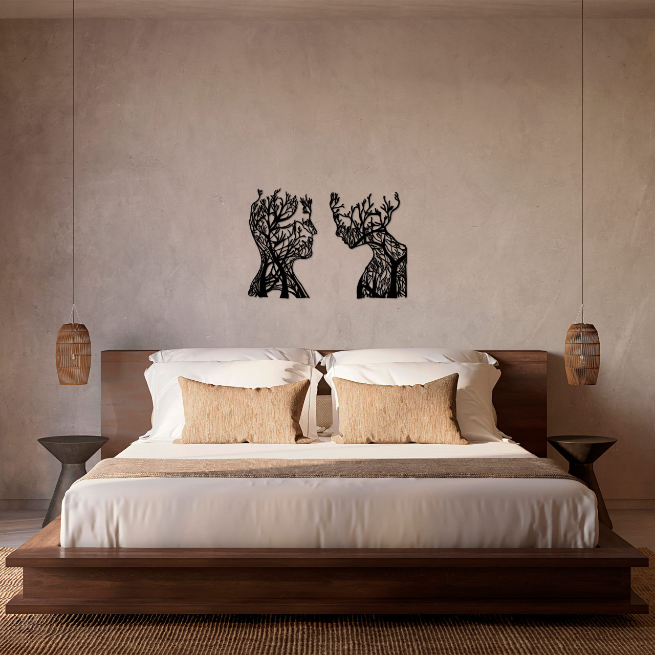 Poze Accesoriu decorativ de perete metalic Tree Man And Woman - 325