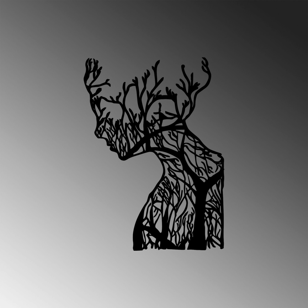 Poze Accesoriu decorativ de perete metalic Tree woman - Model 318
