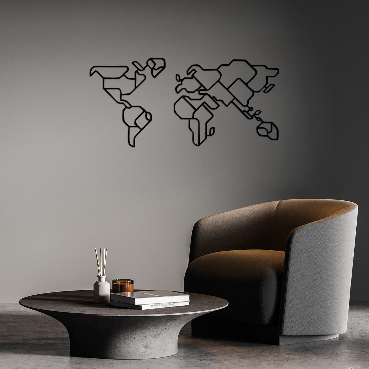 Poze Accesoriu decorativ de perete metalic World Map 6
