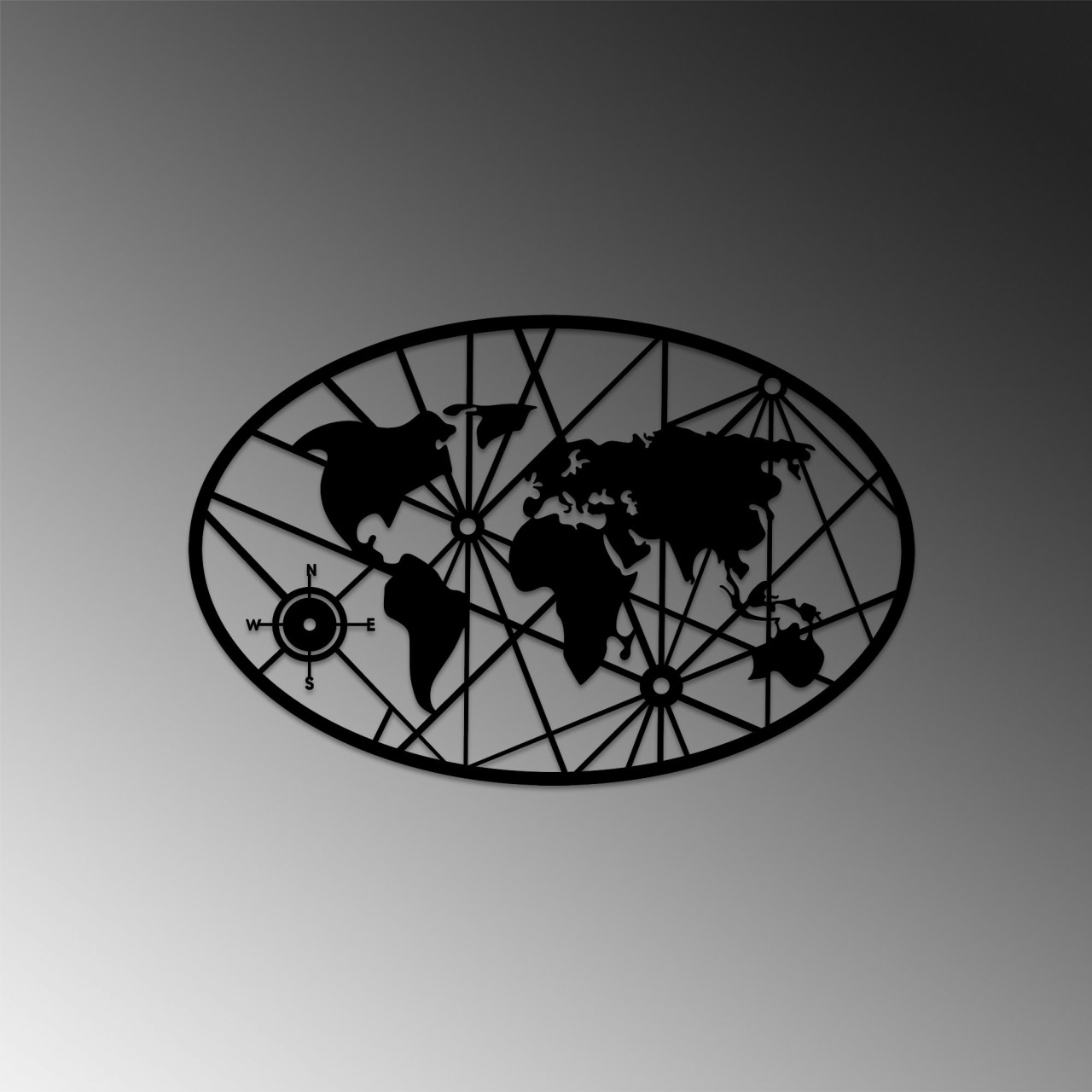 Poze Accesoriu decorativ de perete metalic World Map 8-L v2