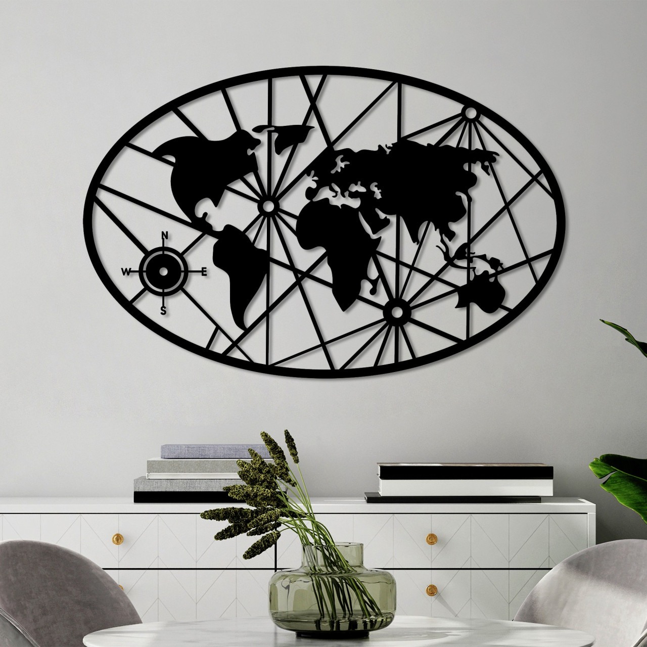 Poze Accesoriu decorativ de perete metalic World Map 8-S v2