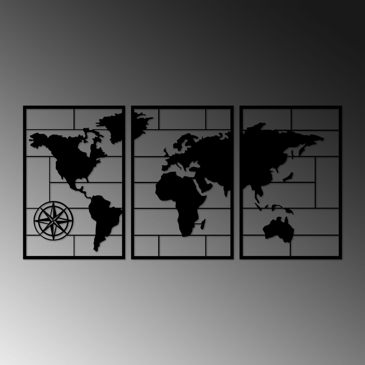 Poze Accesoriu decorativ de perete metalic World map