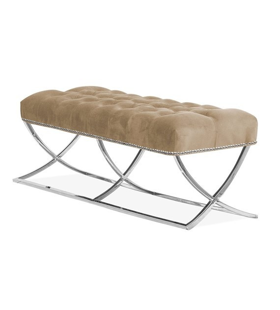 Poze Bancuta tapitata Ingrid Glamour bej – H49 cm