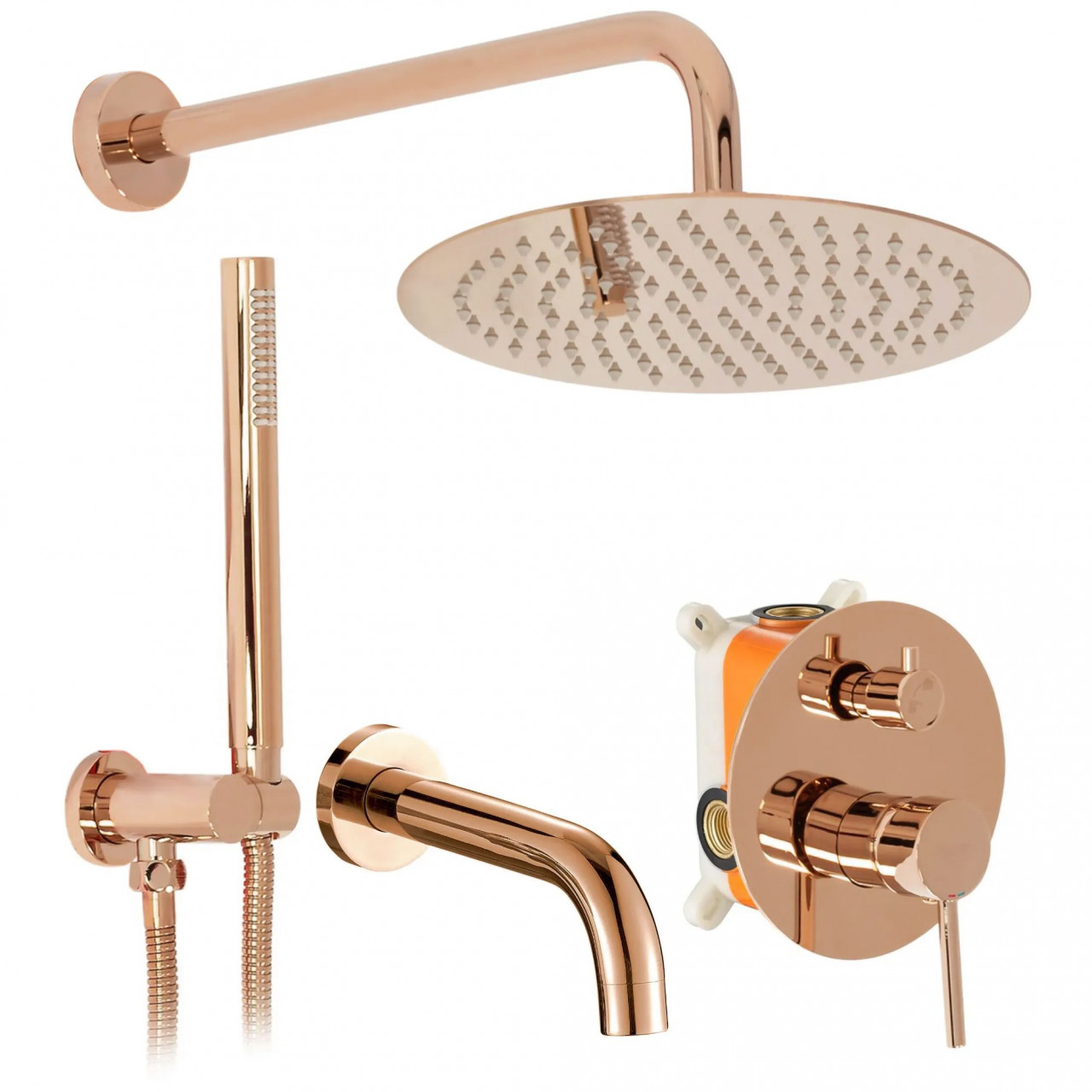 Poze Baterie de dus incastrata Lungo roz gold