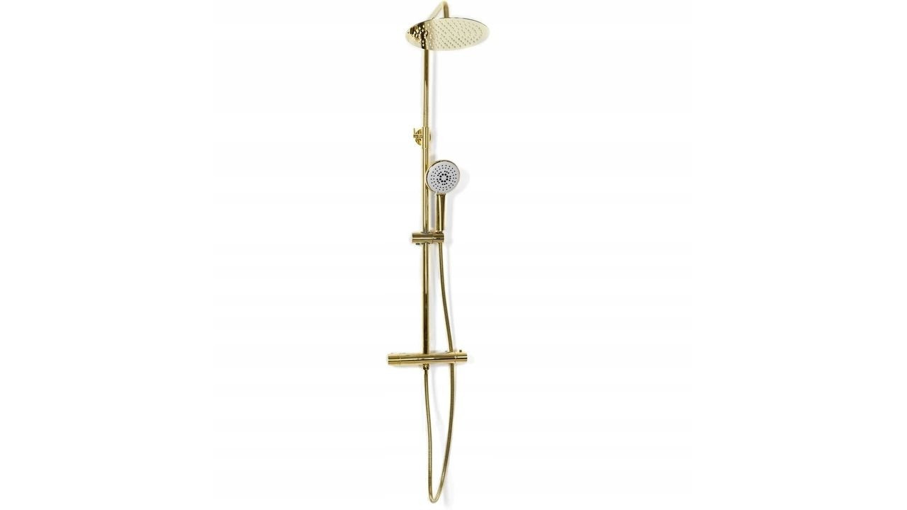 Poze Baterie pentru dus Vincent gold reglabila - H 123,5 cm