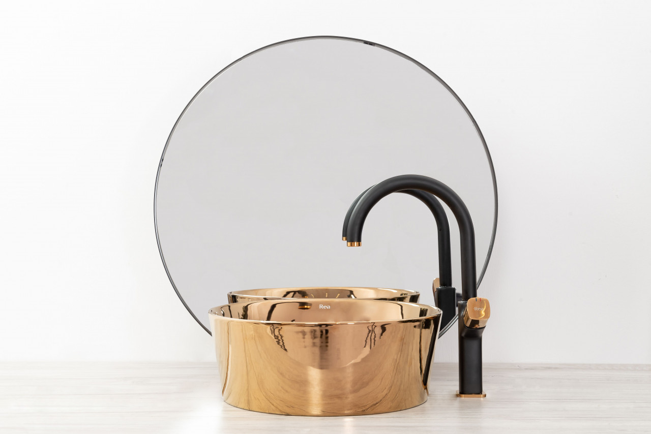 Poze Baterie Salto înaltă negru mat / gold - H 35,5 cm