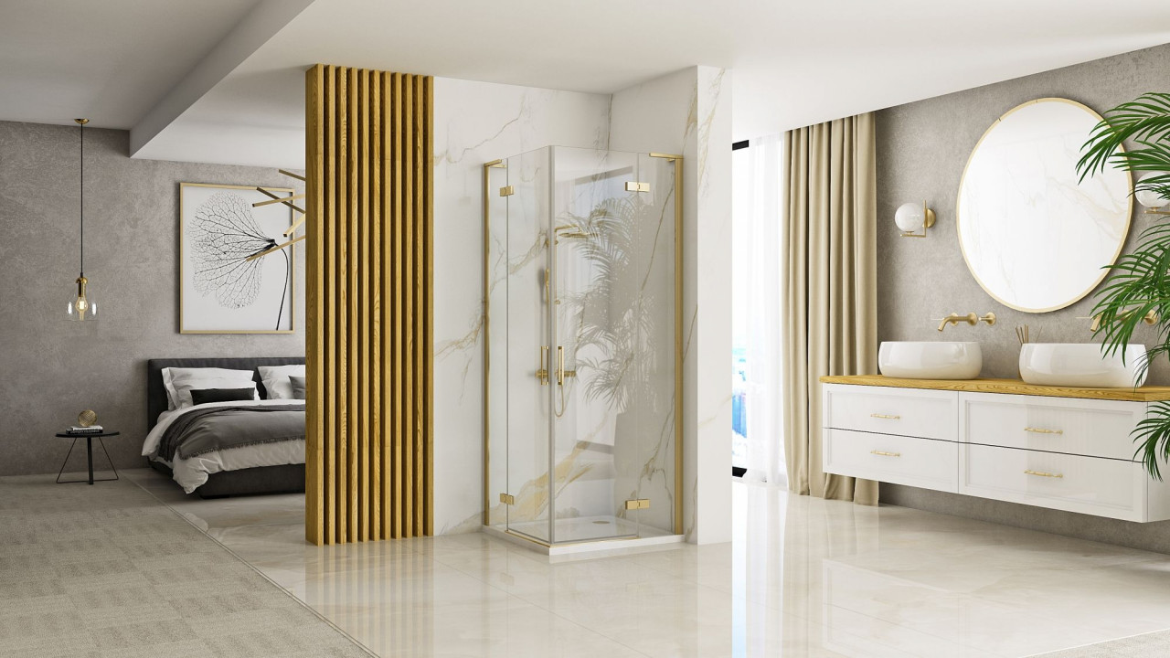Poze Cabina dus Hugo 80x80 auriu periat