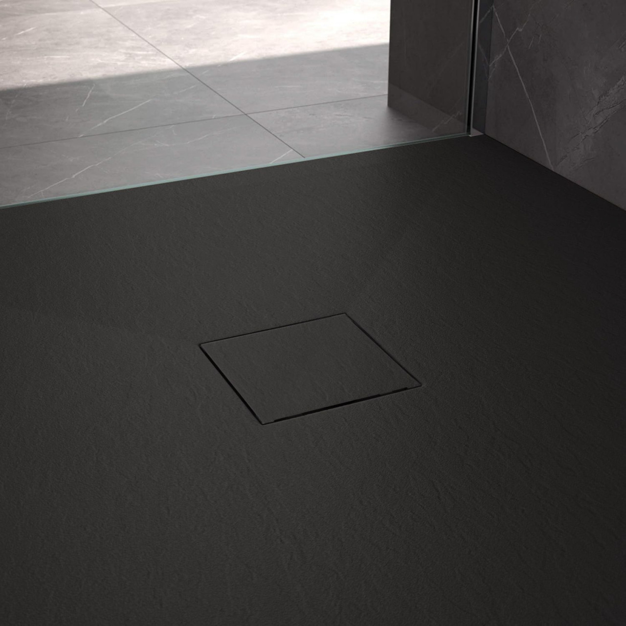 Poze Cadita pentru dus Magnum neagra 100x80