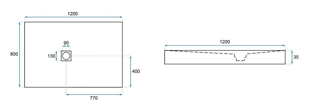 Poze Cadita pentru dus Stone 80x120