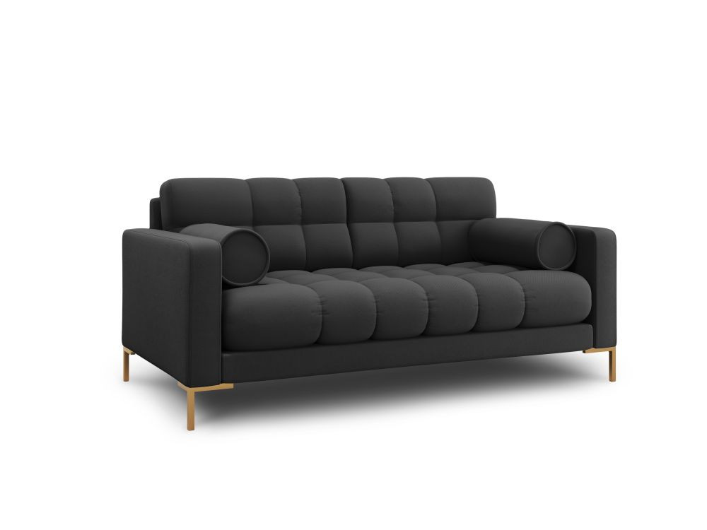 Poze Canapea Bali 2 locuri stofa/picioare gold – L152 x l92 x h75