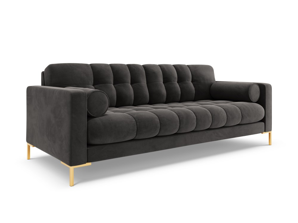 Poze Canapea Bali 3 locuri velvet/picioare gold – L177 x l92 x h75