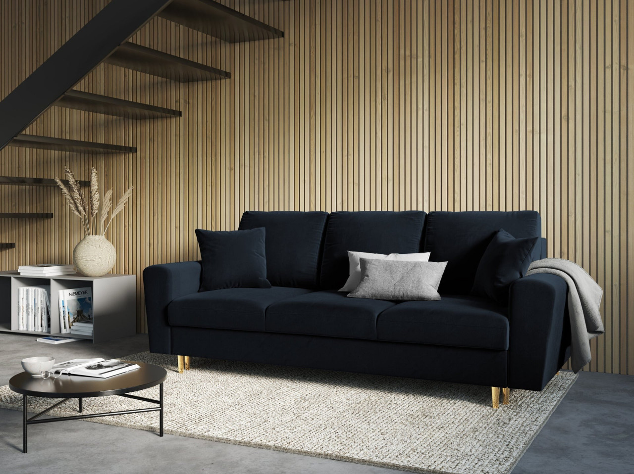 Poze Canapea extensibila 3 locuri Moghan catifea L235 cm