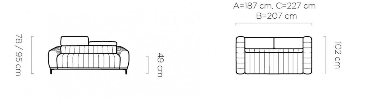 Poze Canapea extensibila Gandi 140 - L207 x l102 x h95 cm