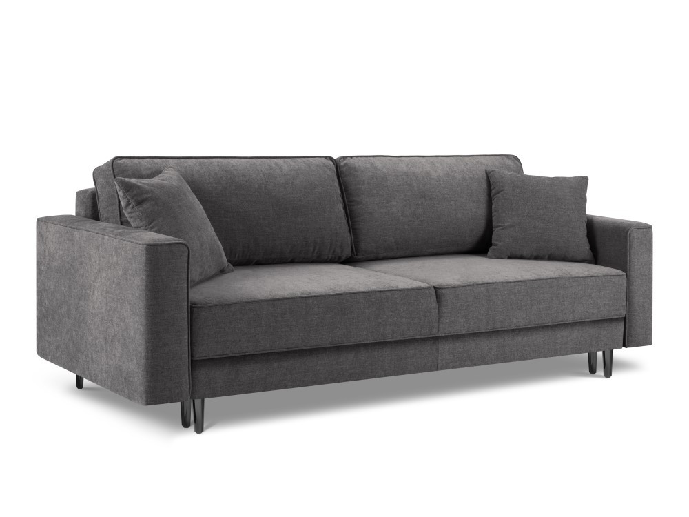 Poze Canapea tapitata Fano 3 locuri picioare negre – L233 x l102 x h89 cm