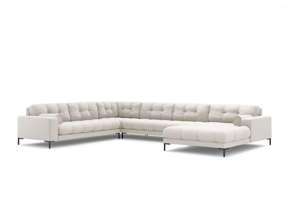 Poze Coltar 7 locuri Bali U tapitat/picioare negre – L327 x l256 x h75