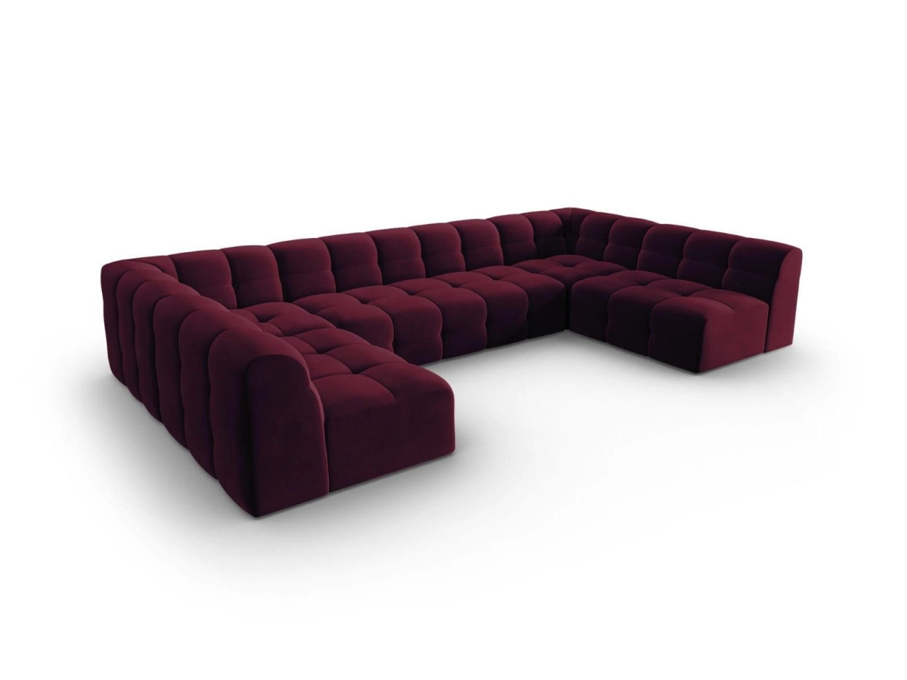 Poze Coltar panoramic 7 locuri velvet Kendal