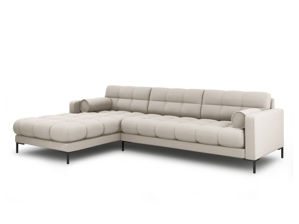 Poze Coltar tapitat Bali 5 locuri stofa/picioare negre – L293 x l185 x h75