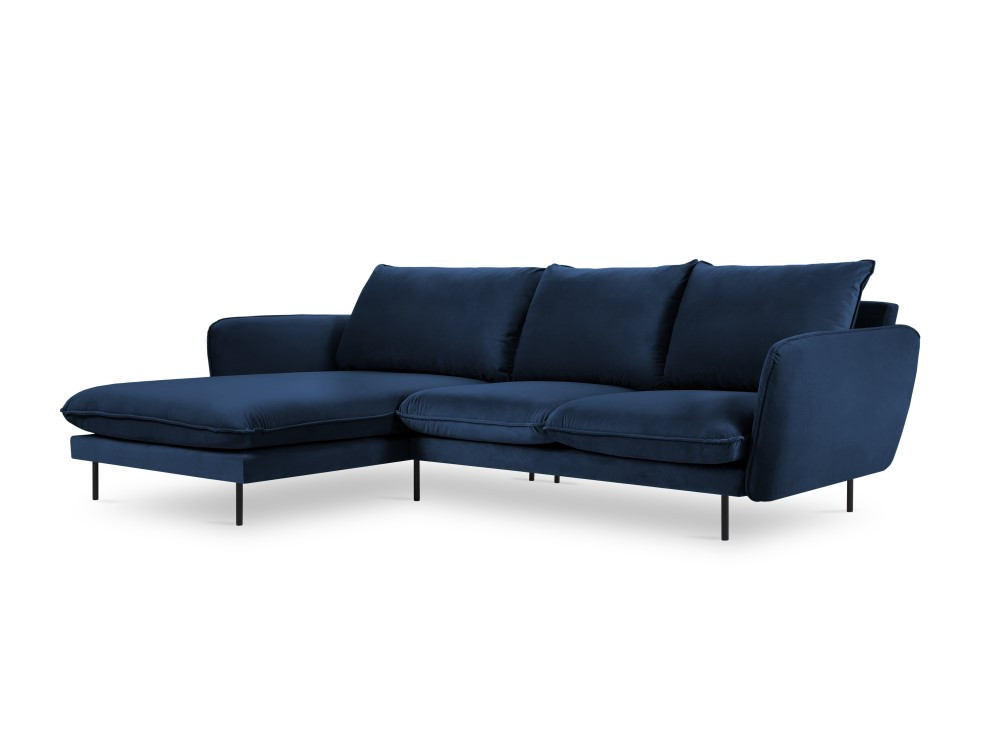 Poze Coltar tapitat Vienna 5 locuri velvet/picioare negre – L255 x l170 x h95