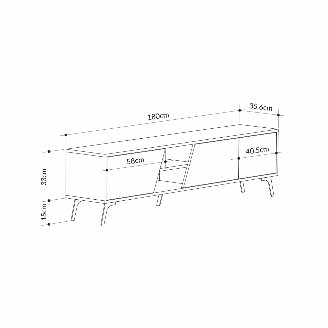 Poze Comoda TV Fiona stejar/alb