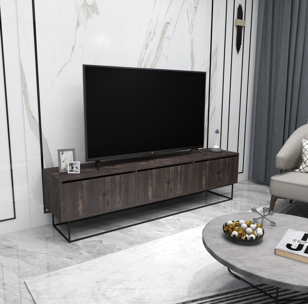 Poze Comoda TV Kordon 180 maro inchis/negru