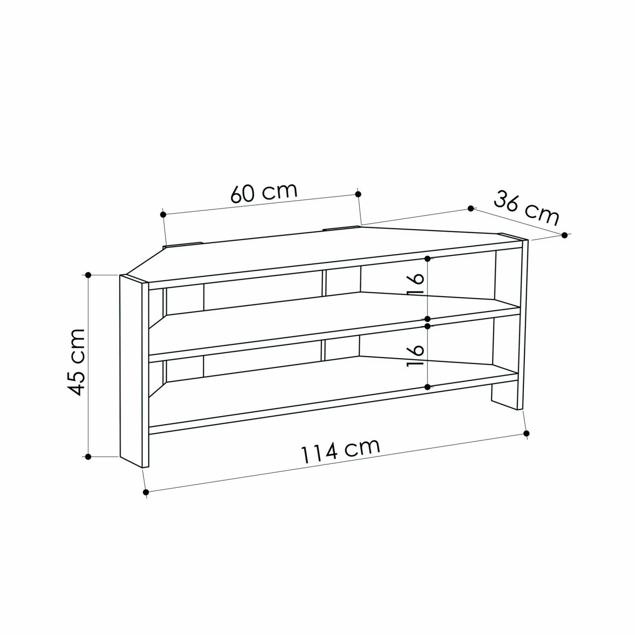 Poze ComodaTV Thales pe colt light mocha