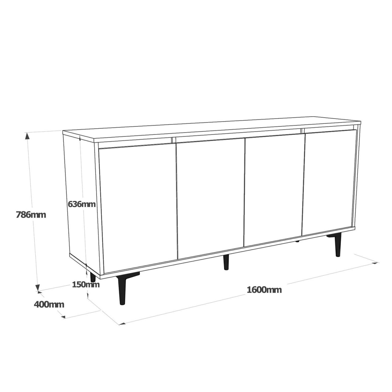 Poze Consola AR3 - CA maro/antracit - L160 cm- H78,6 cm