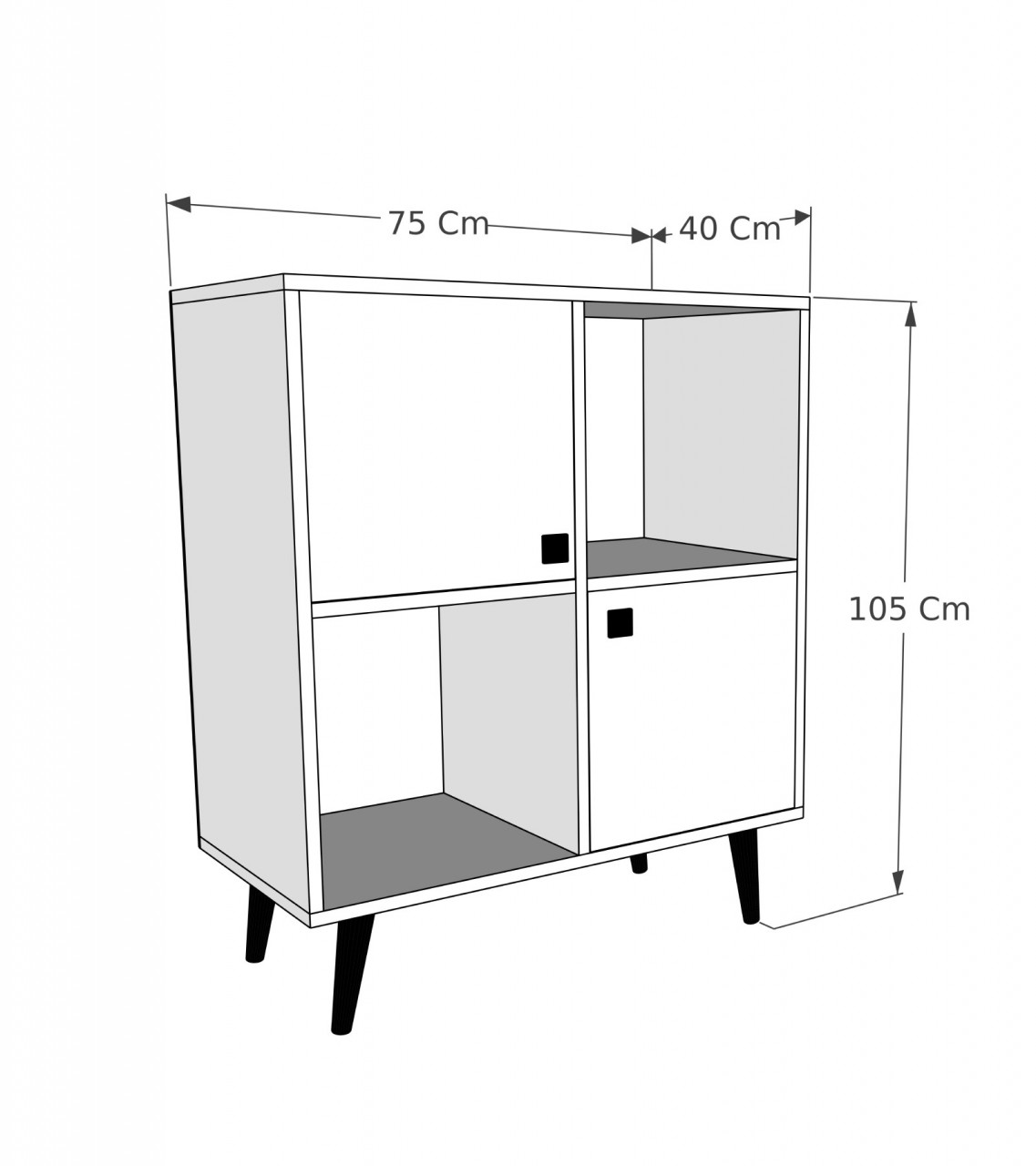 Poze Consola Balek - Kepi lemn L75 cm - H105 cm