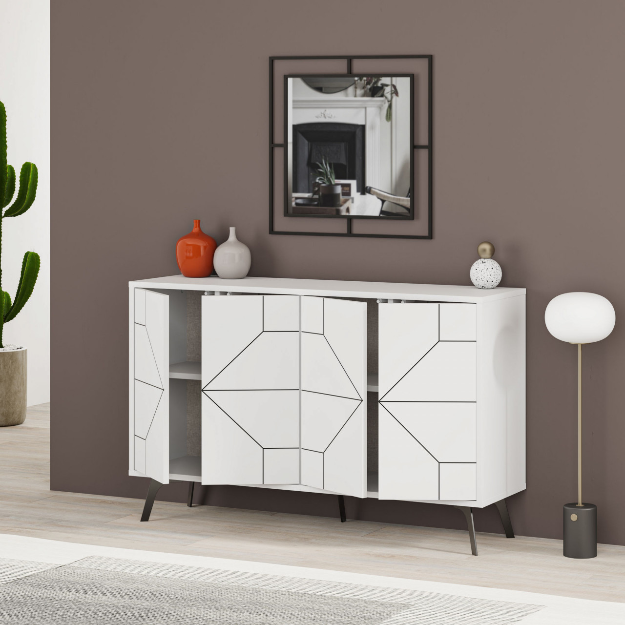 Poze Consola Dune alba MDF L123 cm - H62, 4 cm