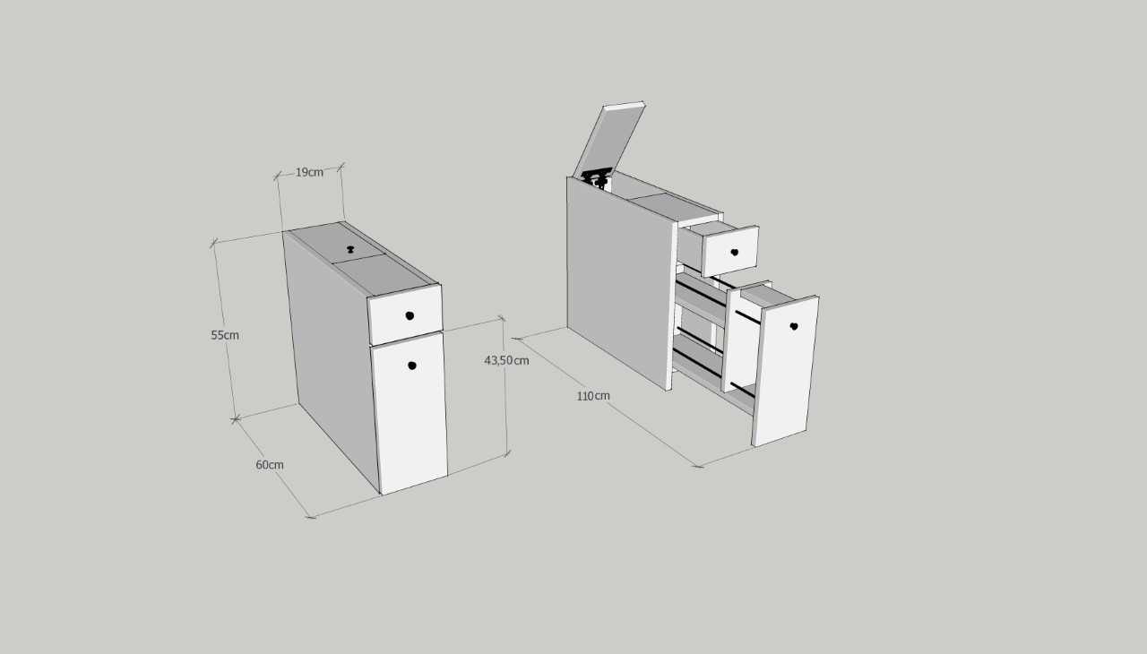 Poze Dulap MDF de baie Calencia antracit L19 cm - H43,5 cm