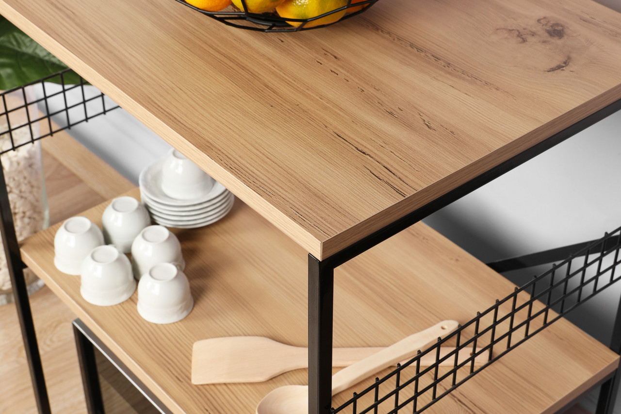 Poze Dulap MDF multifunctional Anemon negru/pin L60 cm - H124 cm