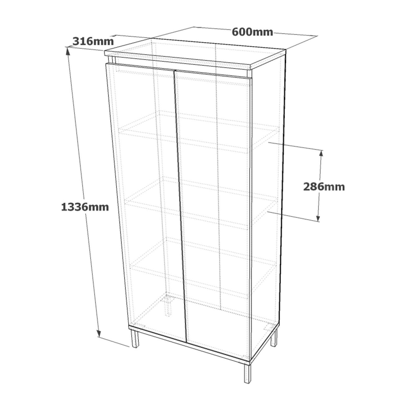 Poze Dulap MDF multifunctional VE2 - CV L60 cm - H133,6 cm