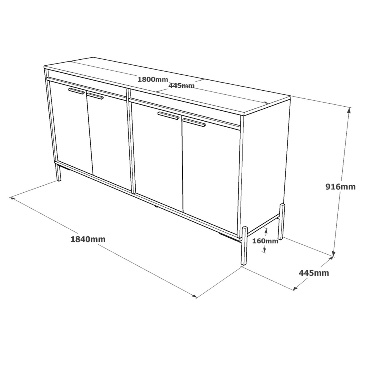 Poze Dulap MDF multifunctional VS5 - CGA L184 cm - H91,6 cm