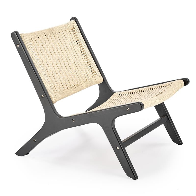 Fotoliu foden natur/negru - h74 cm